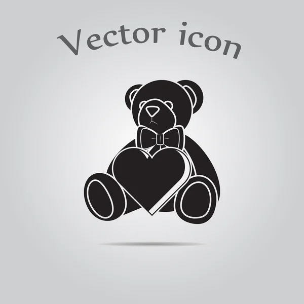 Ours en peluche - icône vectorielle Saint-Valentin — Image vectorielle