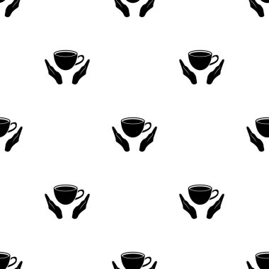 Kupası elinde. Vektör simgesi