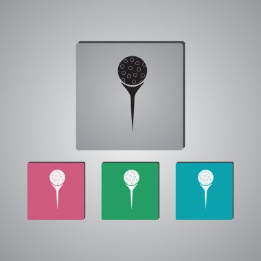 Golf topu tee spor simgesini