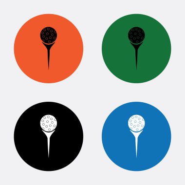 Golf topu tee spor simgesini