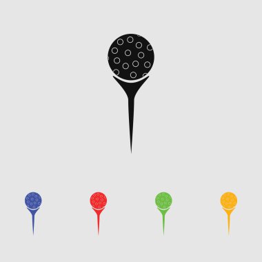 Golf topu tee spor simgesini