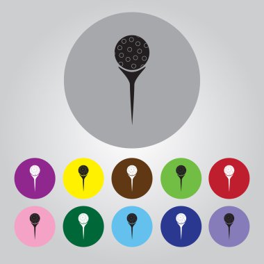 Golf topu tee spor simgesini