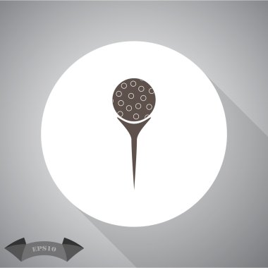 Golf topu tee spor simgesini