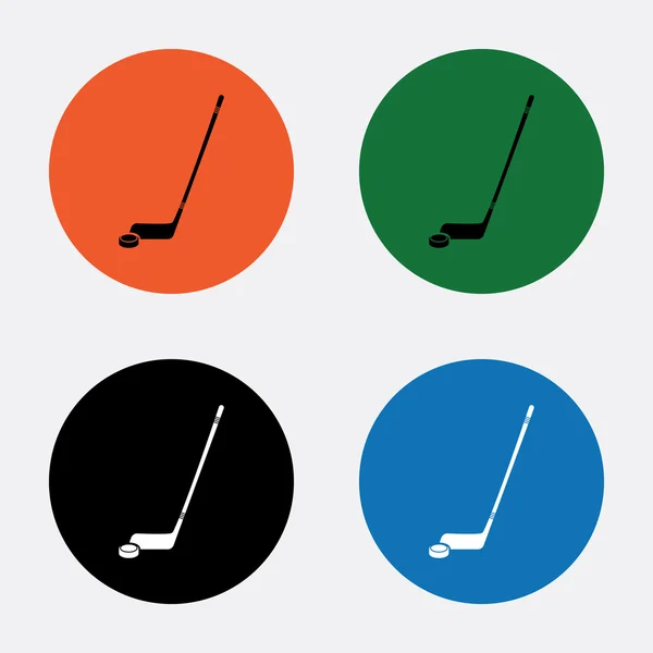 Kije hokejowe i ikona sportowa puck — Wektor stockowy