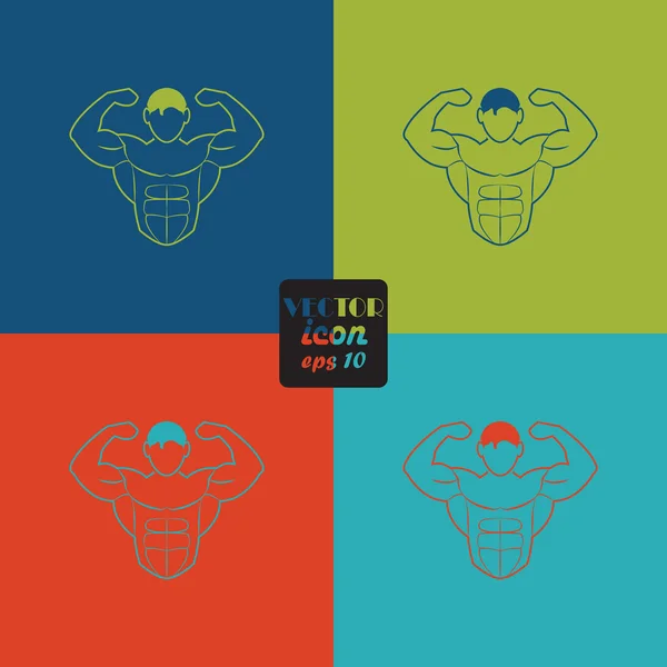 Bodybuilder sport icon — Stock Vector