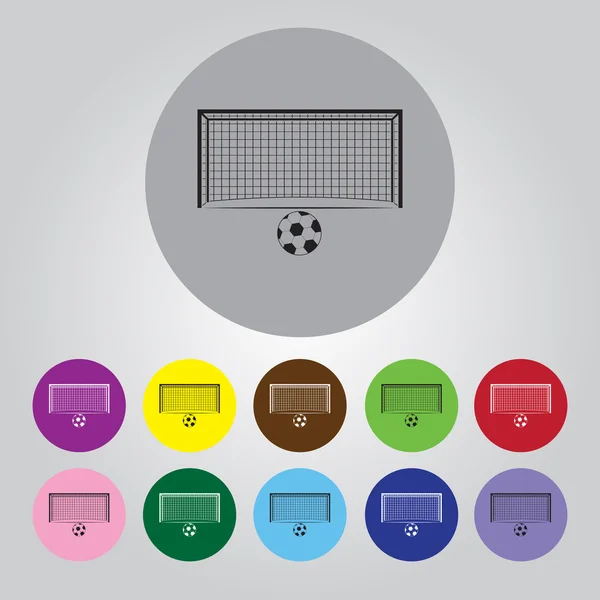 Fútbol gol y pelota icono del deporte — Archivo Imágenes Vectoriales