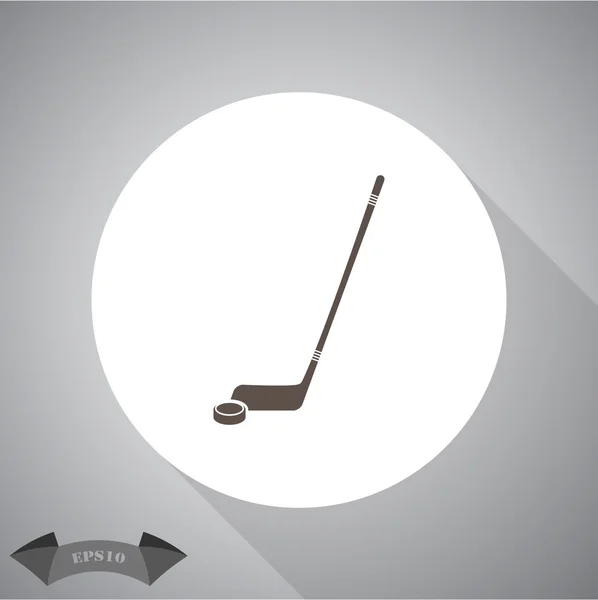 Kije hokejowe i ikona sportowa puck — Wektor stockowy