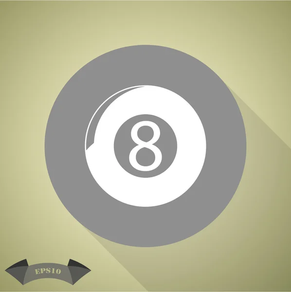 Huit icône de sport de ballon de billard — Image vectorielle