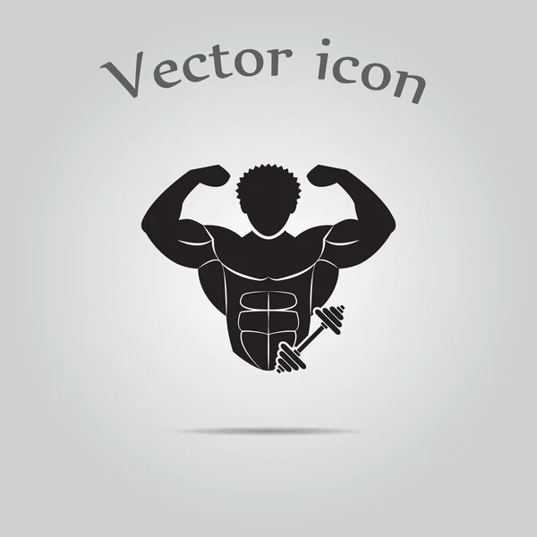 Culturista e icono del deporte Dumbbell — Vector de stock