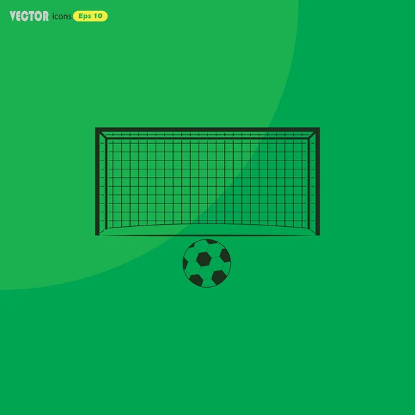 Fútbol gol y pelota icono del deporte — Vector de stock