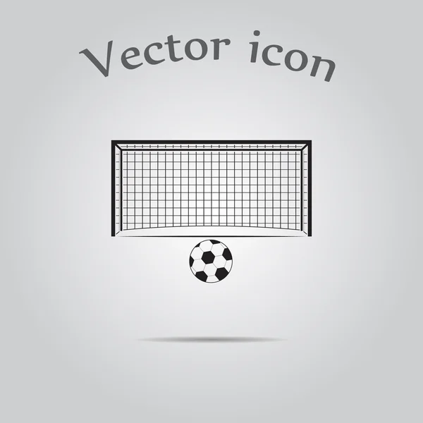 Golo de futebol e bola ícone do esporte — Vetor de Stock