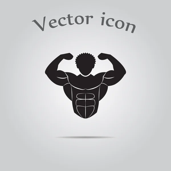 Culturista icono del deporte — Vector de stock