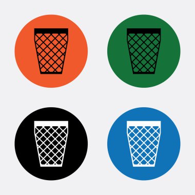 Çöp kutusu simgesi, vektör illüstrasyonu. düz tasarım biçimi