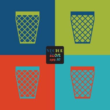 Çöp kutusu simgesi, vektör illüstrasyonu. düz tasarım biçimi