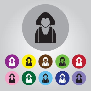 Web ve mobil için iş kadın vektör simge