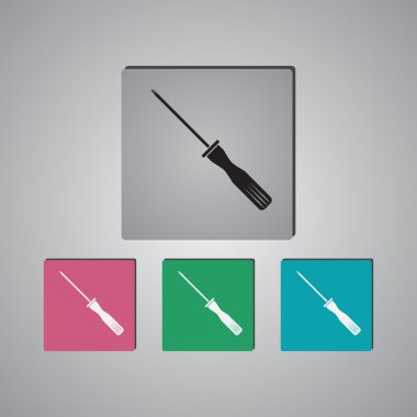 Tornavida vektör simgesi, tornavida çapraz