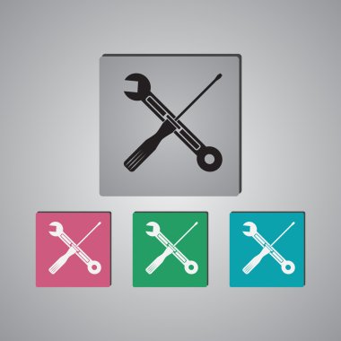 Somun anahtarı ve tornavida simgesi