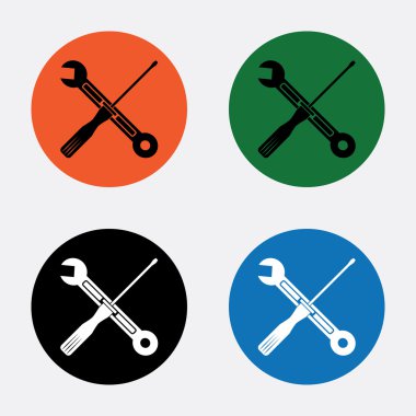 Somun anahtarı ve tornavida simgesi