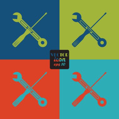 Somun anahtarı ve tornavida simgesi