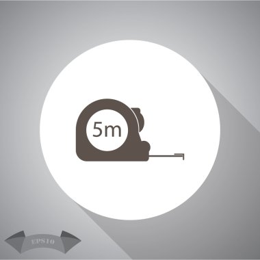 İnşaat ölçme bant illüstrasyon. Vektör simgeler beş metre