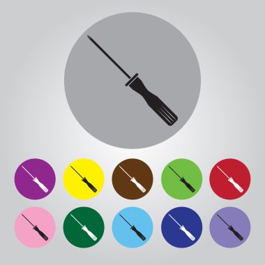 Tornavida vektör simgesi, tornavida çapraz