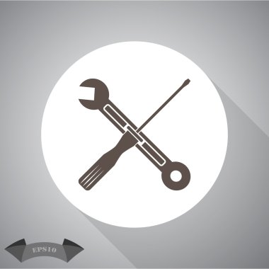 Somun anahtarı ve tornavida simgesi