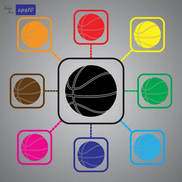 Basket sport ikonen — Stock vektor