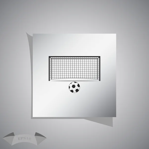 Fútbol gol y pelota icono del deporte — Vector de stock