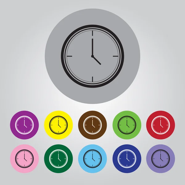 Icono del reloj, ilustración vectorial — Vector de stock