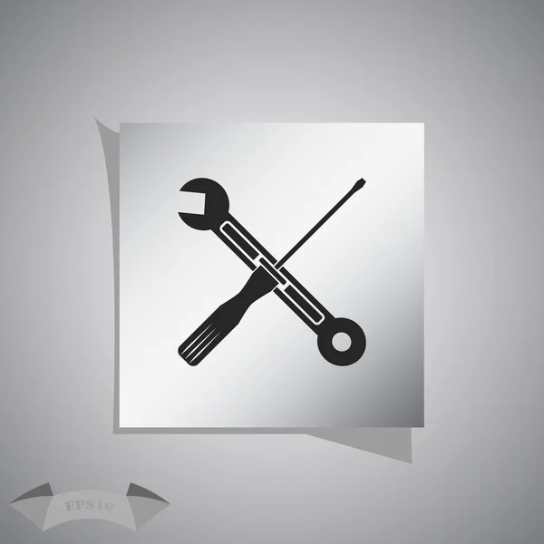 Spanner y el icono del destornillador — Vector de stock