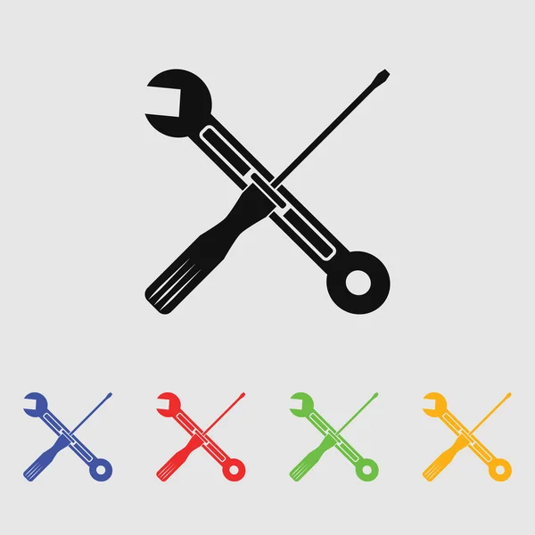 Spanner en schroevendraaier pictogram — Stockvector