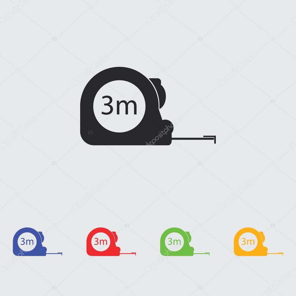 Construction measuring tape illustration. Vector icons three meters