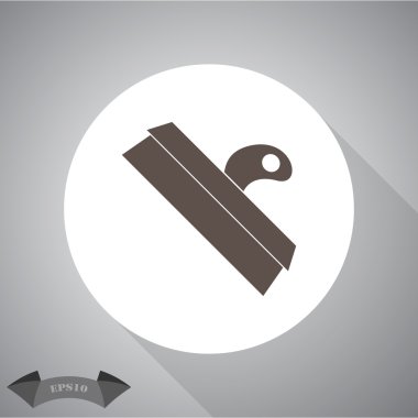 Geniş esnek blade ile geniş spatula aracı siyah siluet simge 