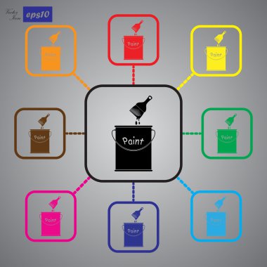 Vektör çizimi boya Can ve fırça