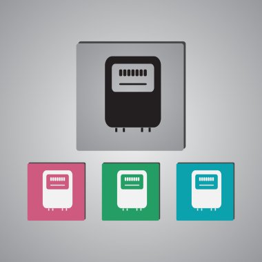 Elektrik güç sayaç simgesi. Ölçüm işareti. Vektör