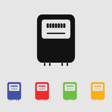 Elektrik güç sayaç simgesi. Ölçüm işareti. Vektör