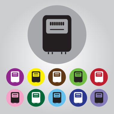 Elektrik güç sayaç simgesi. Ölçüm işareti. Vektör