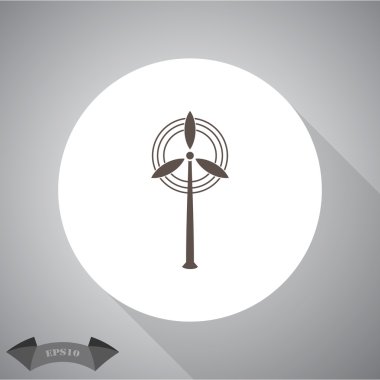 Rüzgar enerji simgesi. Verimlilik elektrik jeneratör hava, çevre ekoloji güç.