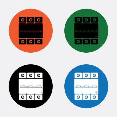 Üç fazlı makine 10 amper simgesi