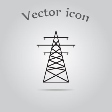 Yüksek gerilim tel direği. Vektör çizim.