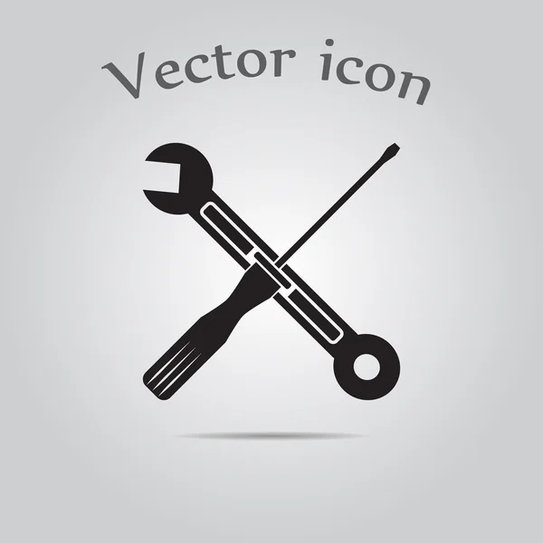 Ícone de chave de fenda e chave de fenda — Vetor de Stock
