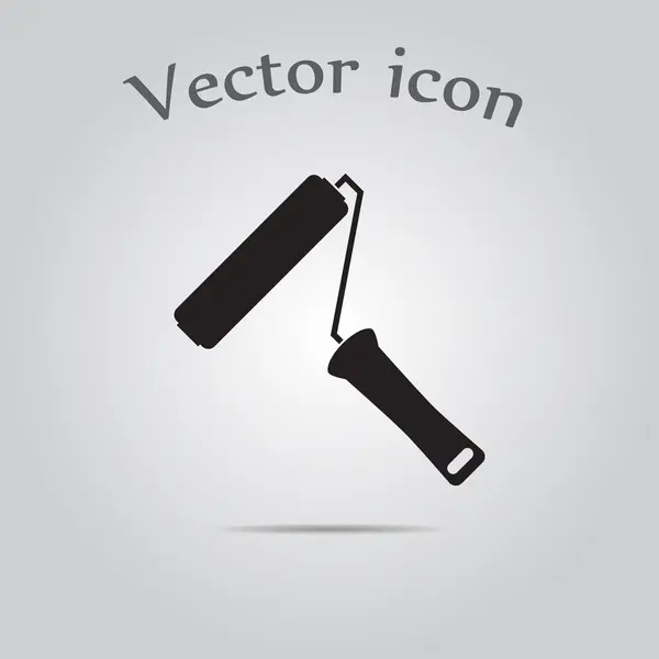 El icono del rodillo de pintura. Decoración y pintura, símbolo de reparación . — Vector de stock