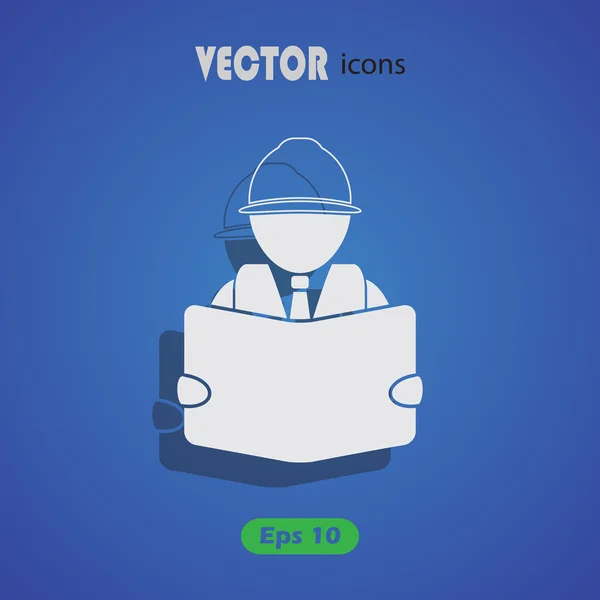 Engineer with a project in the hands of — Stock Vector