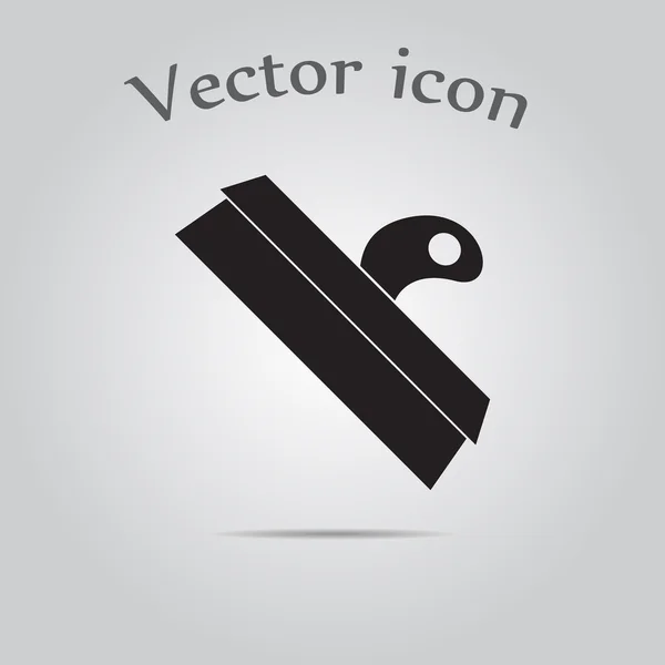 Ferramenta de espátula larga ícone de silhueta preta com lâmina flexível ampla — Vetor de Stock