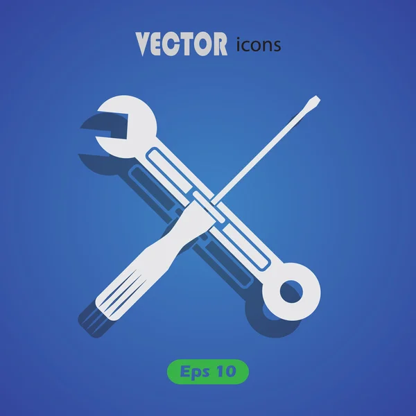 Spanner y el icono del destornillador — Vector de stock