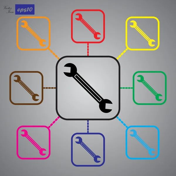 Ícone de chave inglesa / ícone de chave —  Vetores de Stock