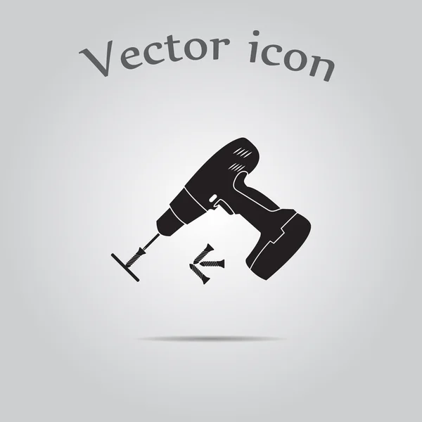 Электрическая отвертка с винтами — стоковый вектор