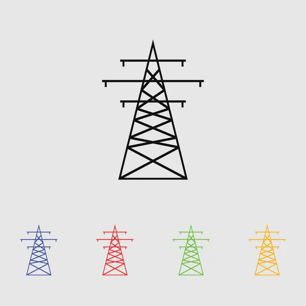 De hoogspannings-draad-paal. Vectorillustratie. — Stockvector