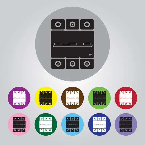 Dreiphasige Maschine 10 Ampere Symbol — Stockvektor