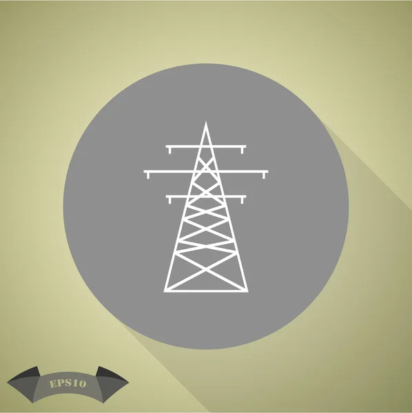 El poste de alambre de alta tensión. Ilustración vectorial . — Vector de stock